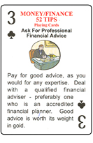 Money and Finance Tips Playing Cards